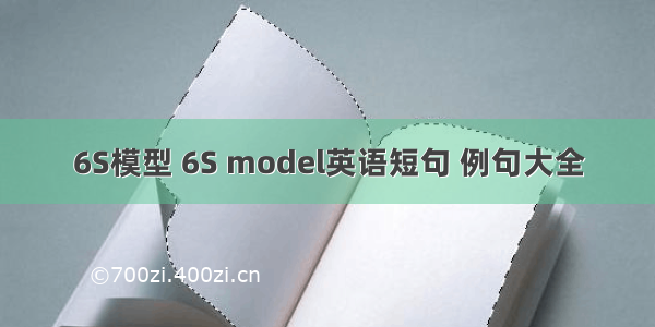 6S模型 6S model英语短句 例句大全