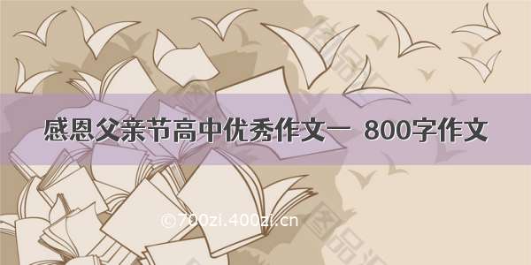 感恩父亲节高中优秀作文一  800字作文