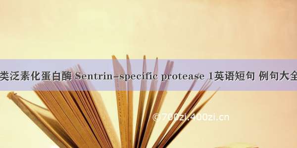 类泛素化蛋白酶 Sentrin-specific protease 1英语短句 例句大全