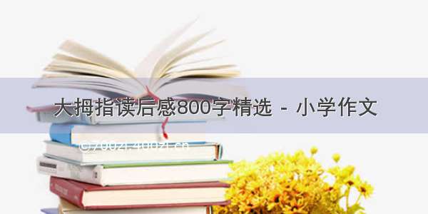 大拇指读后感800字精选 - 小学作文