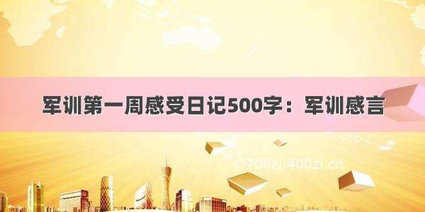 军训第一周感受日记500字：军训感言