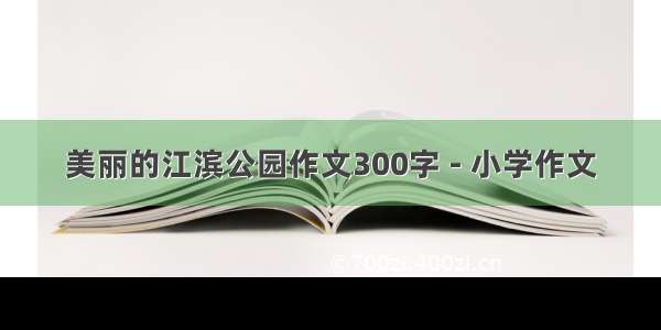 美丽的江滨公园作文300字 - 小学作文