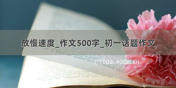 放慢速度_作文500字_初一话题作文