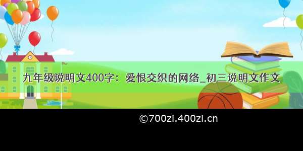 九年级说明文400字：爱恨交织的网络_初三说明文作文