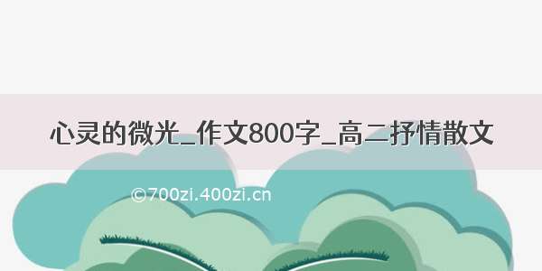 心灵的微光_作文800字_高二抒情散文