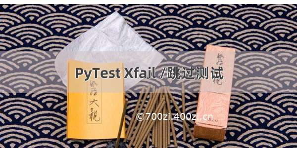 PyTest Xfail /跳过测试