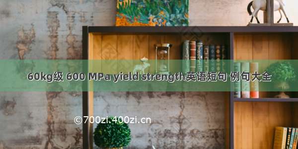 60kg级 600 MPa yield strength英语短句 例句大全