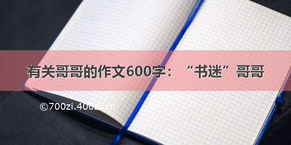 有关哥哥的作文600字：“书迷”哥哥