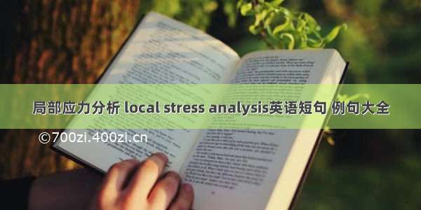 局部应力分析 local stress analysis英语短句 例句大全