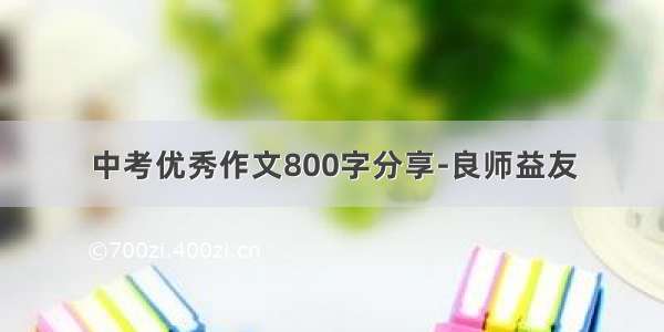 中考优秀作文800字分享-良师益友