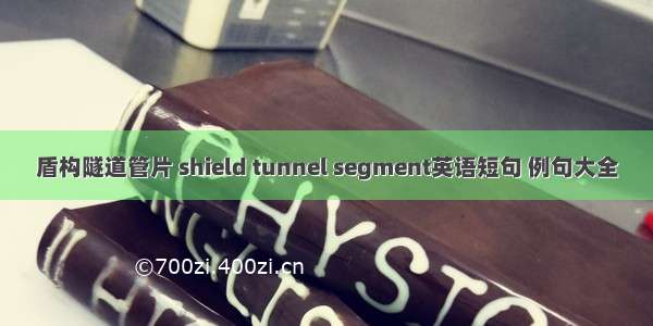 盾构隧道管片 shield tunnel segment英语短句 例句大全