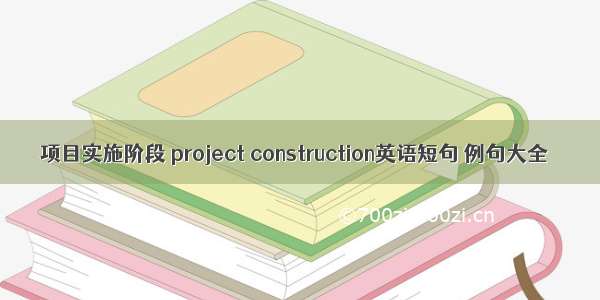 项目实施阶段 project construction英语短句 例句大全