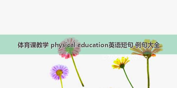 体育课教学 physical education英语短句 例句大全