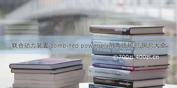 联合动力装置 combined power plant英语短句 例句大全