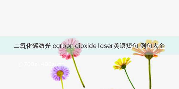 二氧化碳激光 carbon dioxide laser英语短句 例句大全