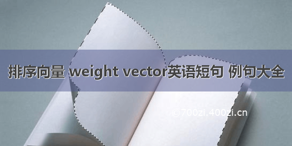 排序向量 weight vector英语短句 例句大全