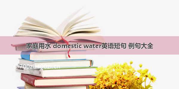 家庭用水 domestic water英语短句 例句大全
