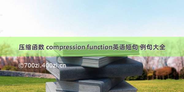 压缩函数 compression function英语短句 例句大全