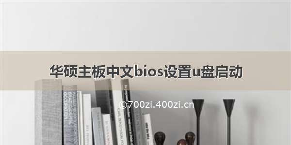 华硕主板中文bios设置u盘启动