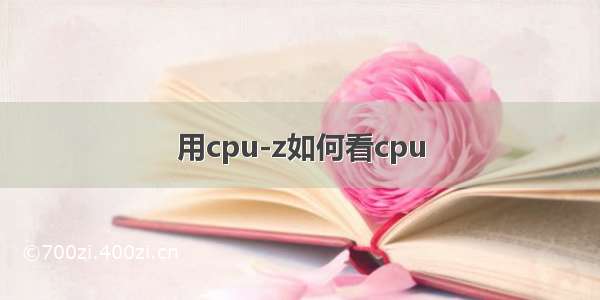 用cpu-z如何看cpu