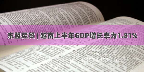 东盟经贸 | 越南上半年GDP增长率为1.81%