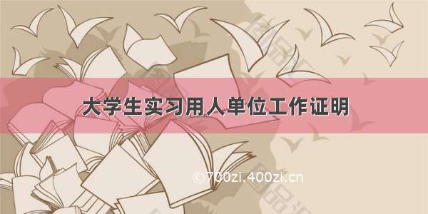 大学生实习用人单位工作证明