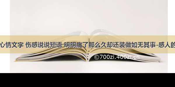 唯美心情文字 伤感说说短语 明明痛了那么久却还装做如无其事-感人的情话