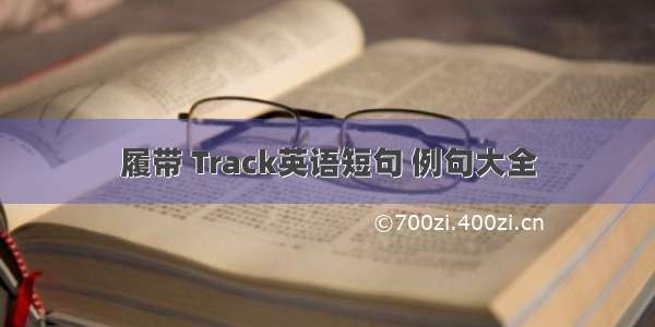 履带 Track英语短句 例句大全