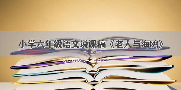 小学六年级语文说课稿《老人与海鸥》