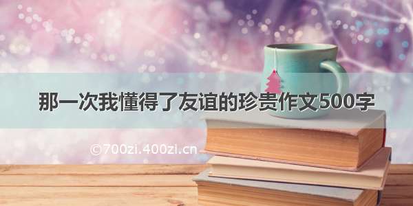 那一次我懂得了友谊的珍贵作文500字