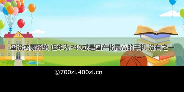 虽没鸿蒙系统 但华为P40或是国产化最高的手机 没有之一