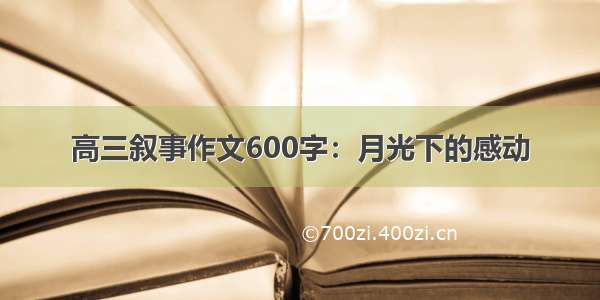 高三叙事作文600字：月光下的感动