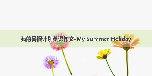 我的暑假计划英语作文-My Summer Holiday