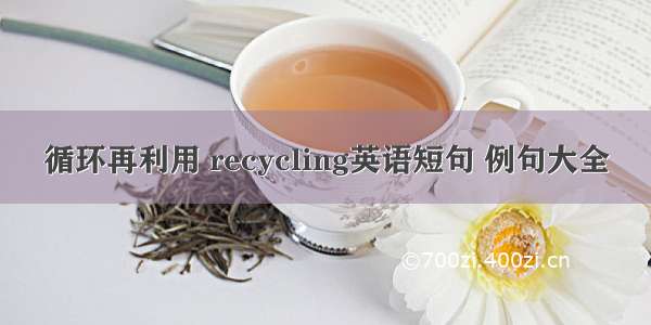 循环再利用 recycling英语短句 例句大全