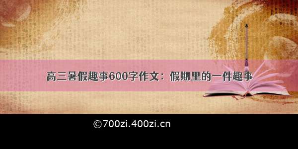 高三暑假趣事600字作文：假期里的一件趣事