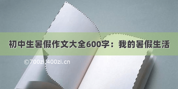 初中生暑假作文大全600字：我的暑假生活