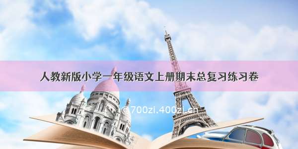 人教新版小学一年级语文上册期末总复习练习卷