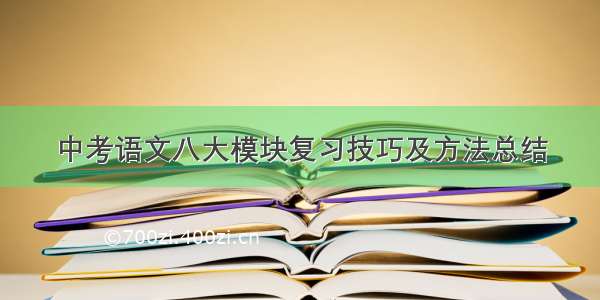 中考语文八大模块复习技巧及方法总结