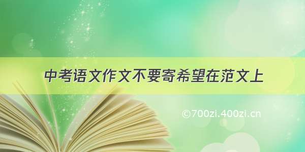 中考语文作文不要寄希望在范文上