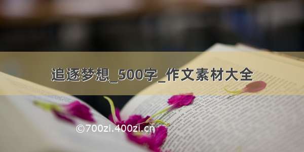 追逐梦想_500字_作文素材大全