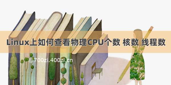 Linux上如何查看物理CPU个数 核数 线程数