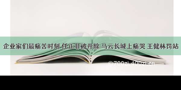 企业家们最痛苦时刻 任正非被开除 马云长城上痛哭 王健林罚站