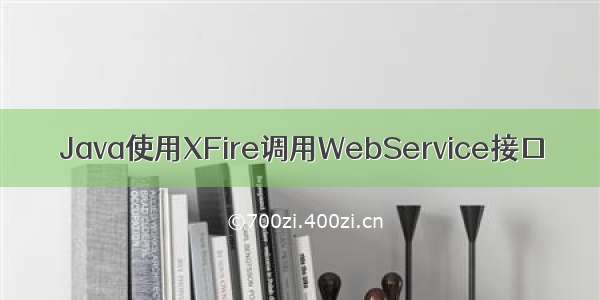 Java使用XFire调用WebService接口