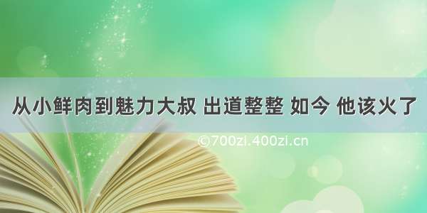 从小鲜肉到魅力大叔 出道整整 如今 他该火了