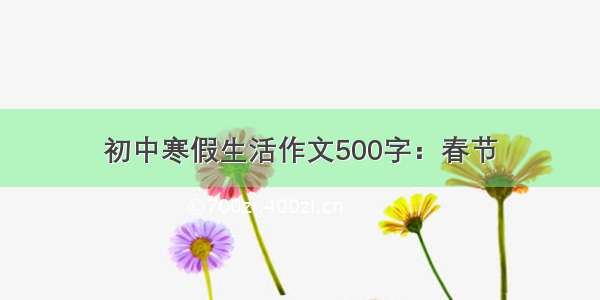 初中寒假生活作文500字：春节