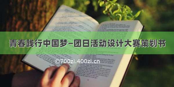 青春践行中国梦—团日活动设计大赛策划书