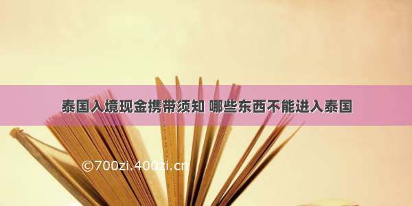 泰国入境现金携带须知 哪些东西不能进入泰国