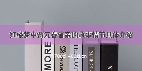 红楼梦中贾元春省亲的故事情节具体介绍