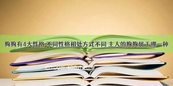 狗狗有4大性格 不同性格相处方式不同 主人的狗狗属于哪一种