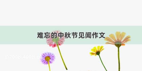 难忘的中秋节见闻作文